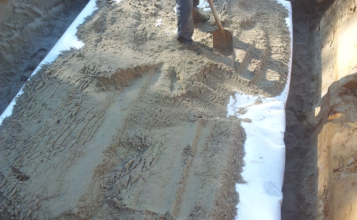 Rioleringswerken: plaatsen infiltratiebekken