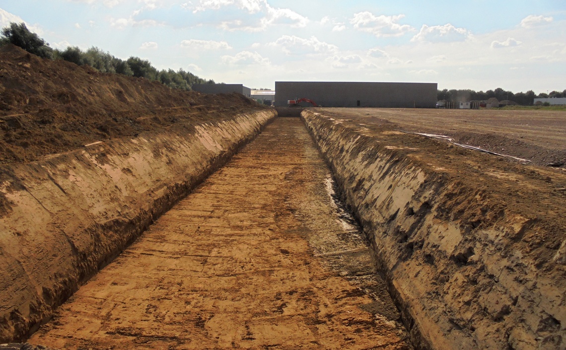 Grondwerken voor industriegebouw