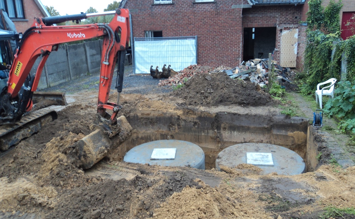 Rioleringswerken: plaatsen regenwaterputten