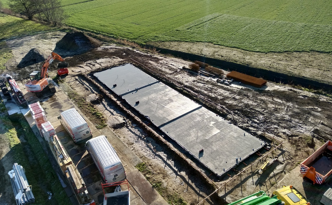 Riolings- en funderingswerken voor 10 woningen